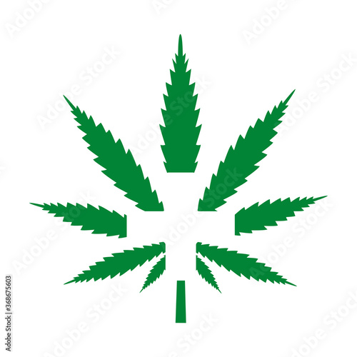 illustration of medical cannabis with a cross on a white background