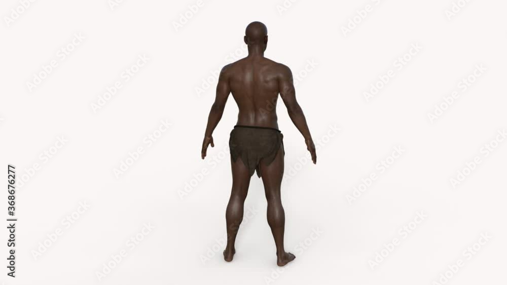 3D model man African spins, transparent background, loop 3D model man African spins, transparent background, loop