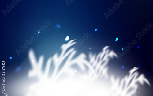 Dark BLUE vector background with xmas snowflakes. Blurred decorative design in xmas style with snow. The pattern can be used for new year leaflets.