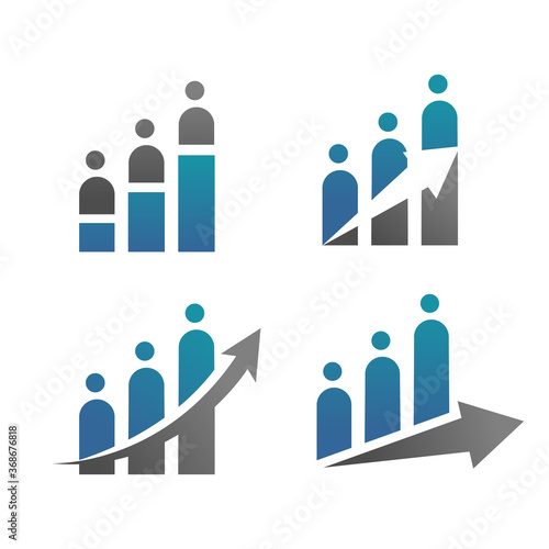 logo icon set graphics population rises