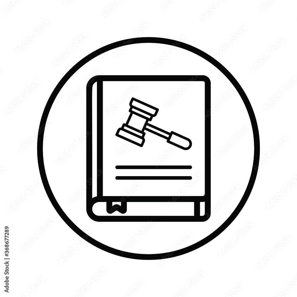 Law book icon, black color Law book icon, black color