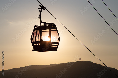 Trebevic, Sarajevo cable car at sunset