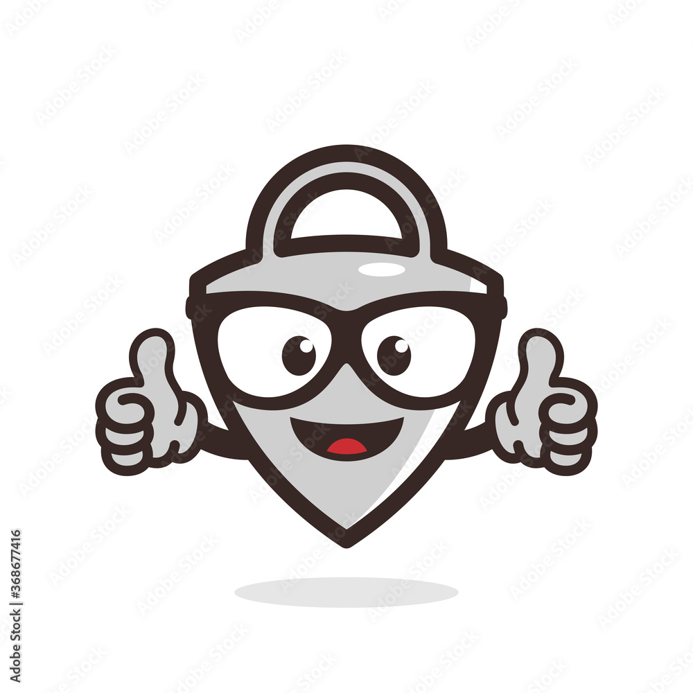 funny padlock mascot character funny padlock mascot character