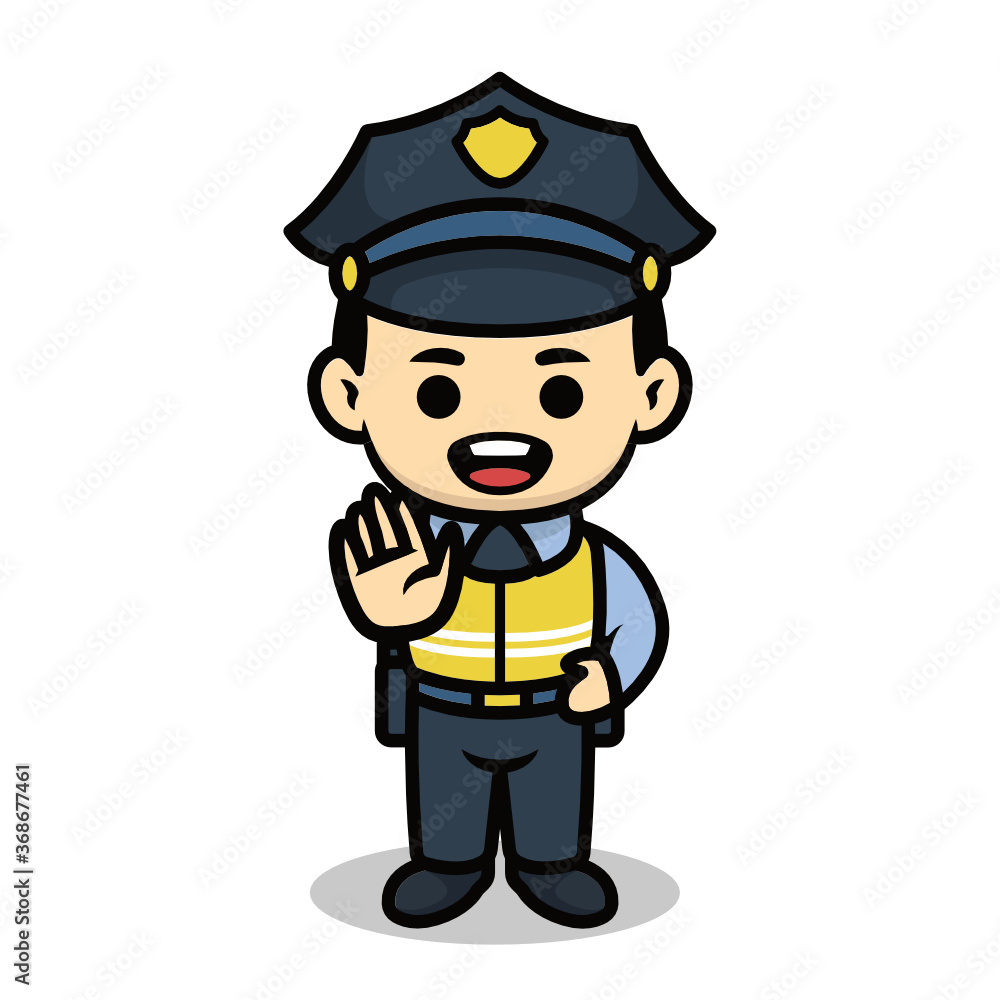 Policeman cute cartoon character design Policeman cute cartoon character design