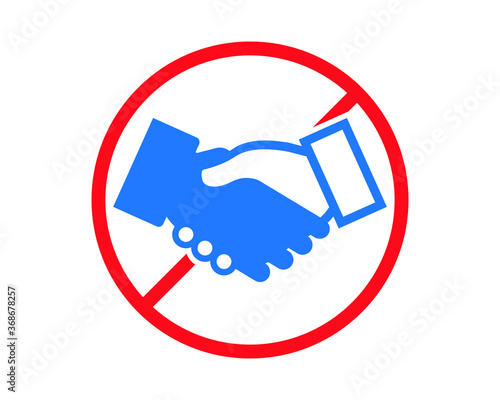 Handshake not allowed icon vector illustration