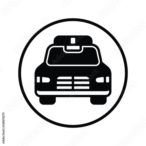 Black Color Police Car Icon