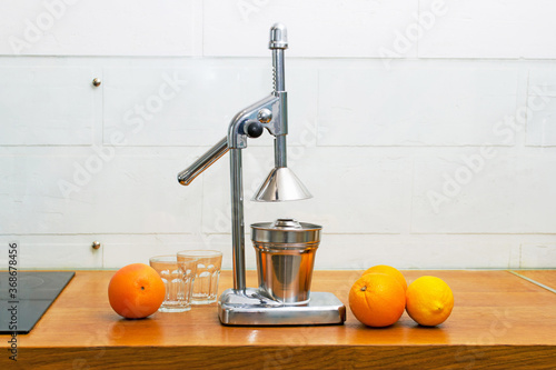 Canvas Print metal juicer for citrus, orange juice and fruit