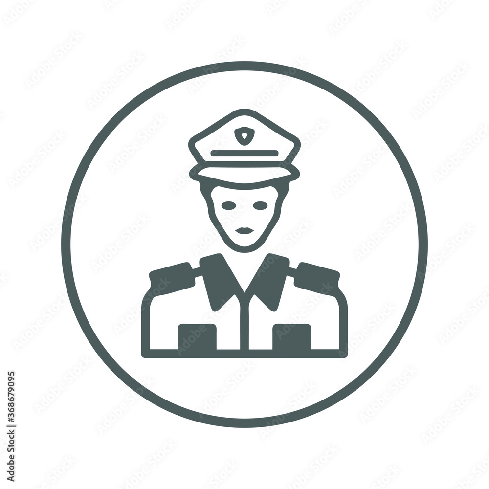 Cop, officer, police gray icon
