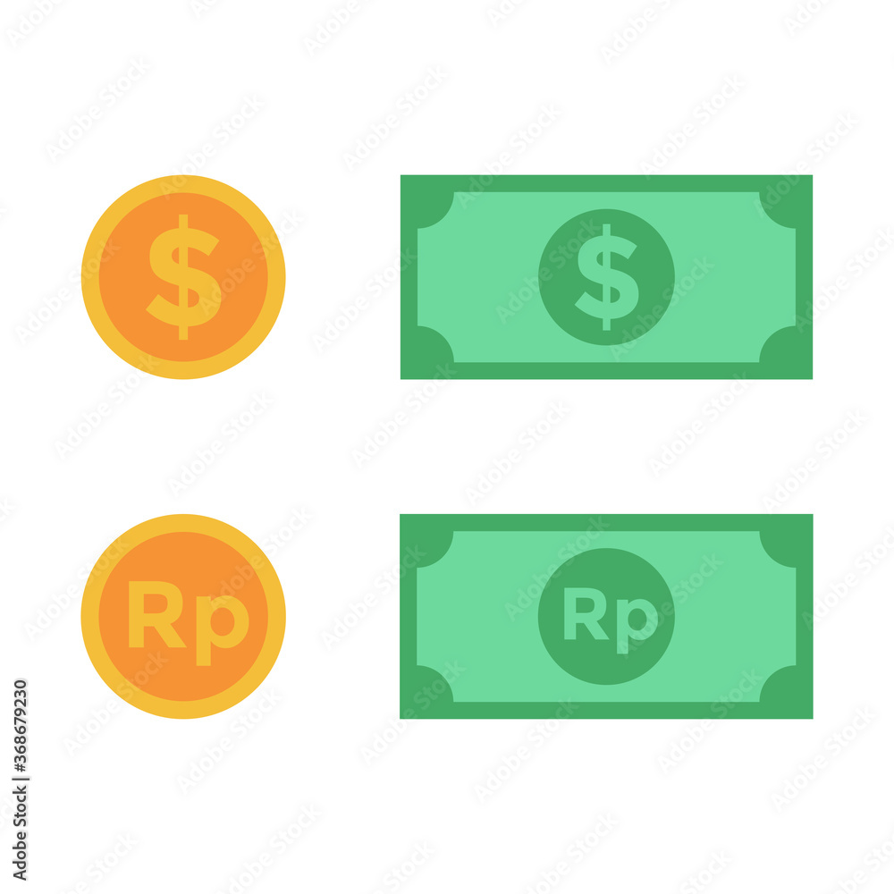vector set of rupiah and dollar money vector set of rupiah and dollar money