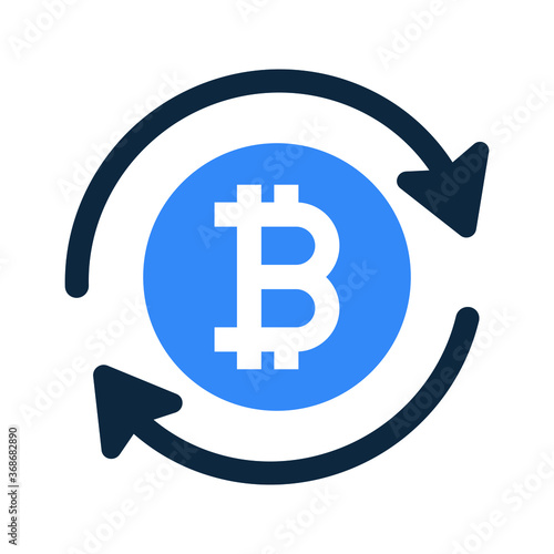 Bitcoin, refund, reload icon design