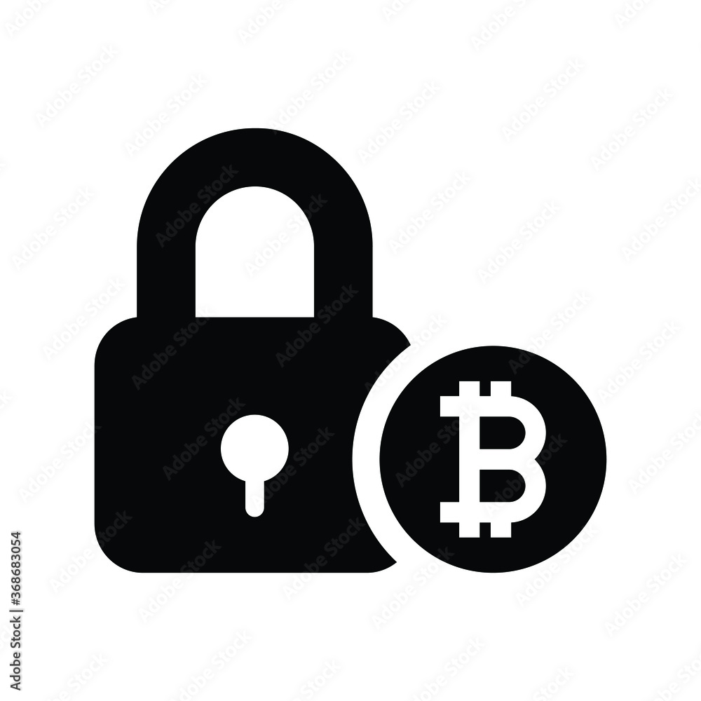 Bitcoin security icon / black color Bitcoin security icon / black color