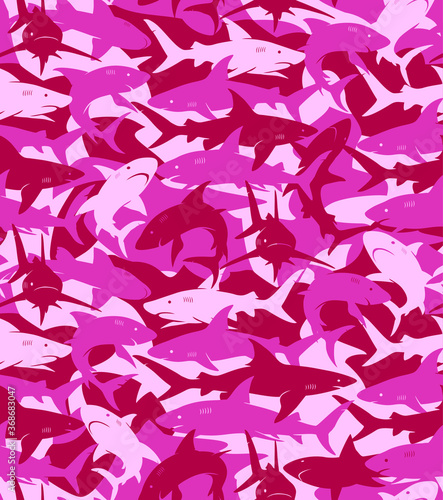 Vector Pattern with sharks