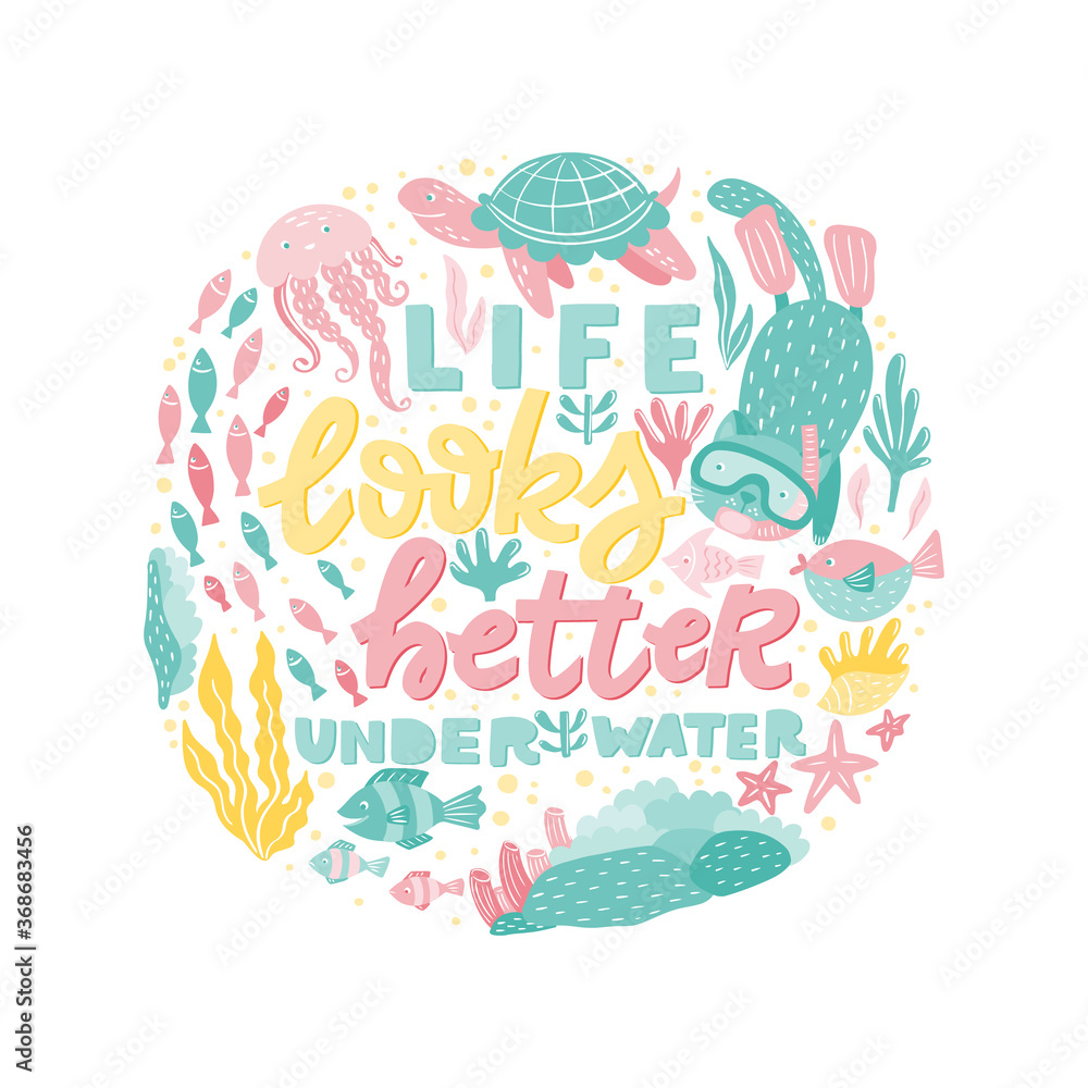 custom made wallpaper toronto digitalLife looks better under water. Hand Drawn lettering card