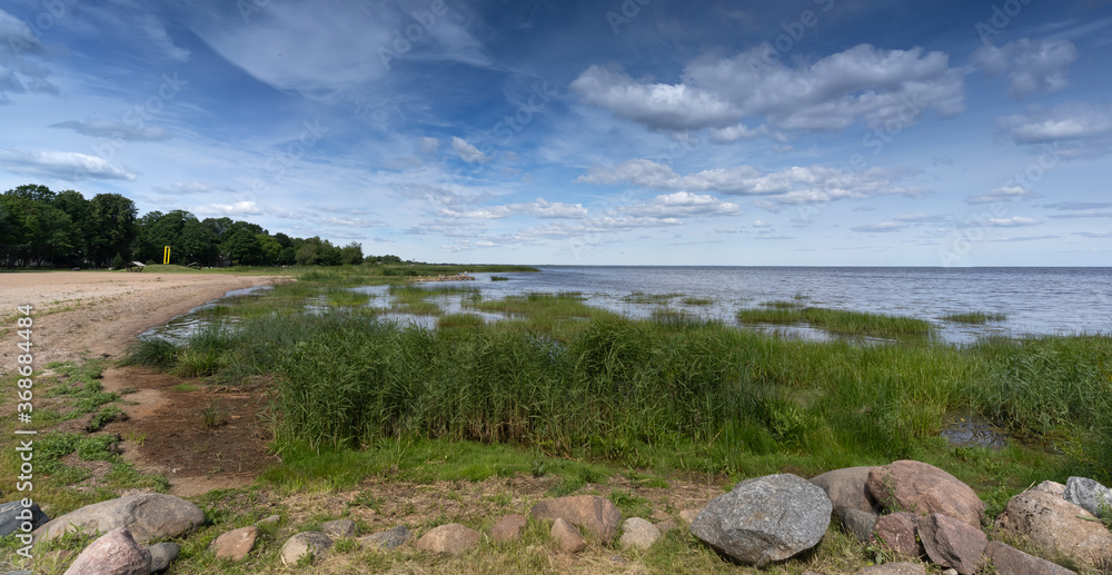 The shores of Lake Peipus, the largest trans-boundary lake in Europe, lying on the border between Estonia and Russia.