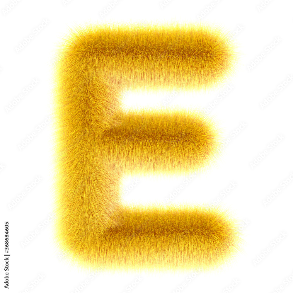 3d Duckling creative cute cartoon fur letter E 3d Duckling creative cute cartoon fur letter E