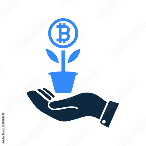 Bitcoin investment, profit icon design