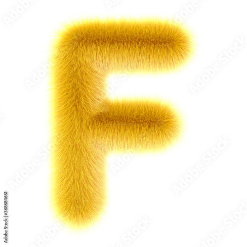 3d Duckling creative cute cartoon fur letter F