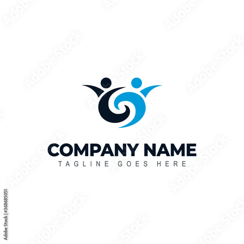 Ilustration vector graphic of a two people logo design