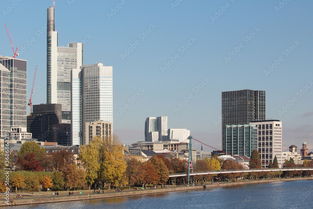 Naklejka premium Downtown in Frankfurt in the city center, Germany