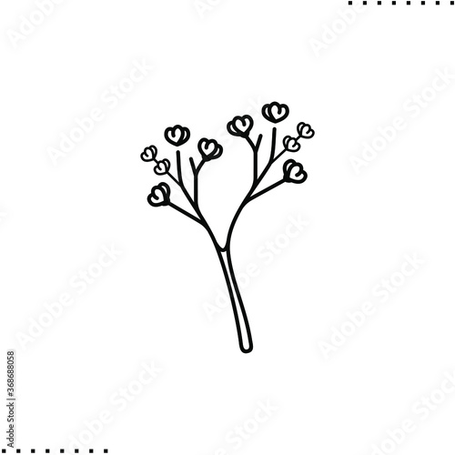 Wild flower vector icon in outlines