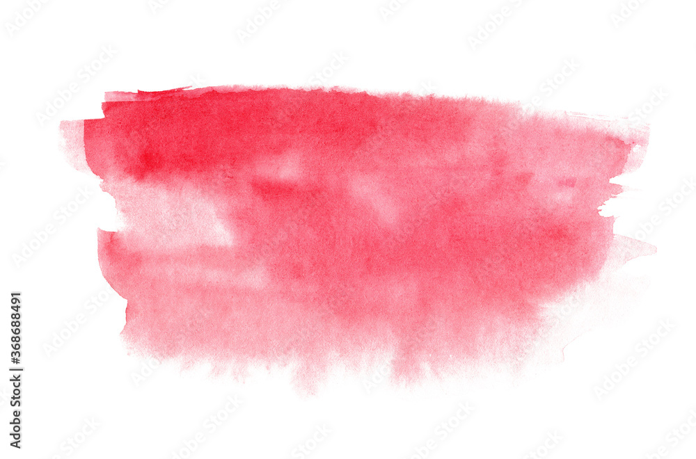 Abstract watercolor hand drawn red texture isolated on white background.
