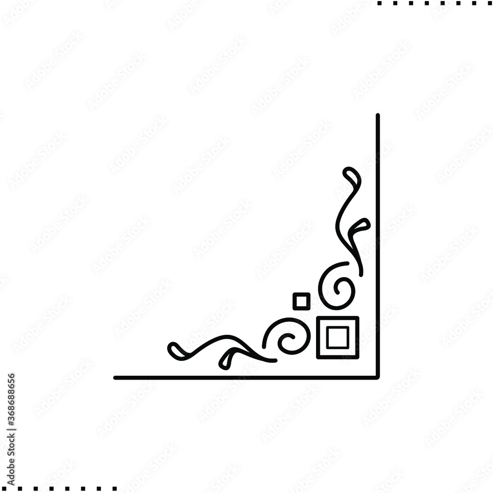 Obraz premium Corner border vector icon in outlines