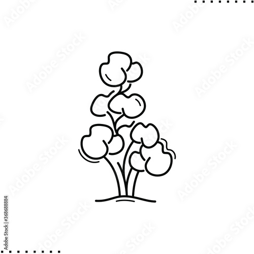 tree  or bush vector icon in outlines