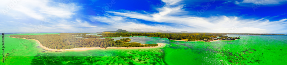 Mauritius Island. Aerial view of beautiful landscape from drone