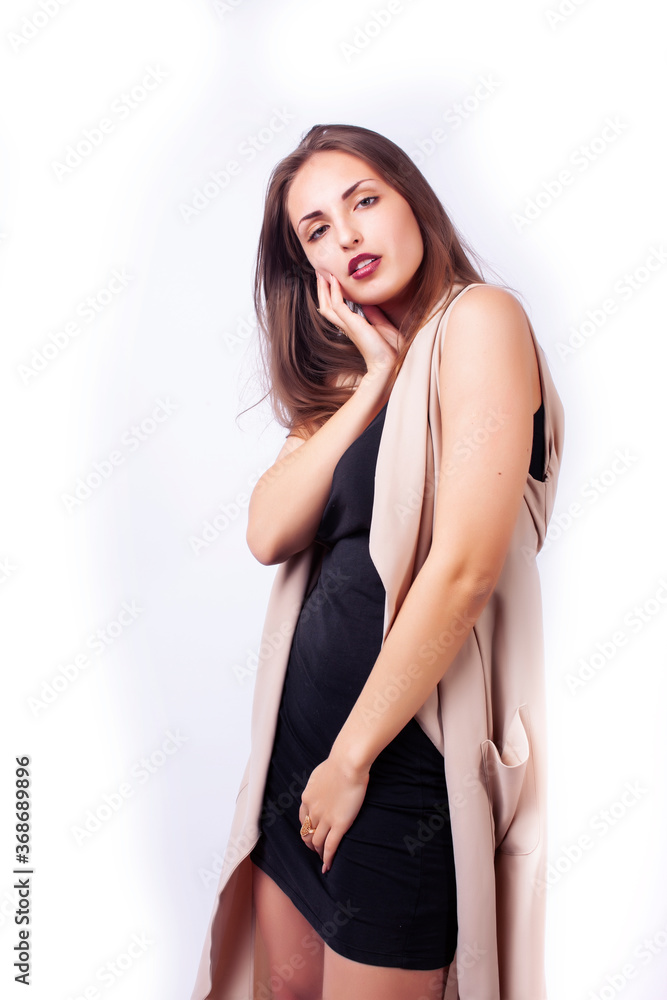 young pretty caucasian woman posing emotional isolated on white background, beauty people lifestyle concept