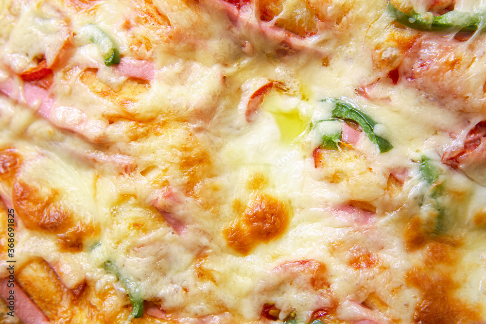 Slice of fresh homemade pizza close up Slice of fresh homemade pizza close up