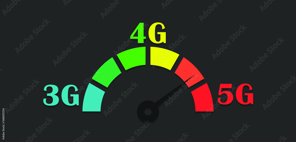 5G new wireless internet. Digital abstract background with internet speed development from 3g, 4g to 5g. 5G new wireless internet. Digital abstract background with internet speed development from 3g, 4g to 5g.