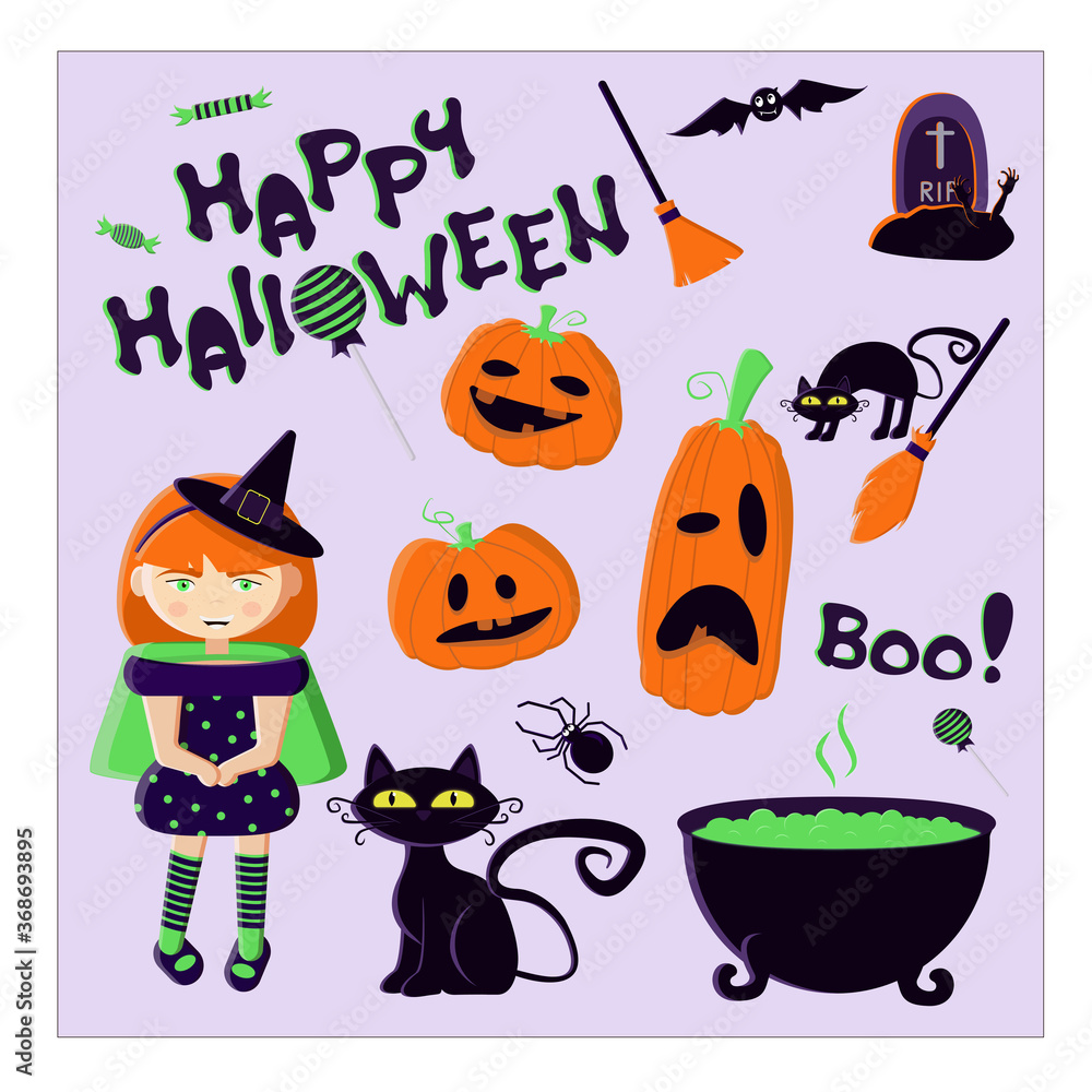 Obraz premium Halloween vector set