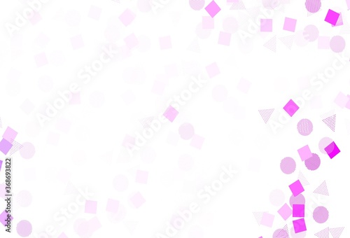 Light Purple, Pink vector pattern with polygonal style with circles.