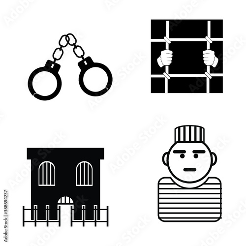 prison icon set