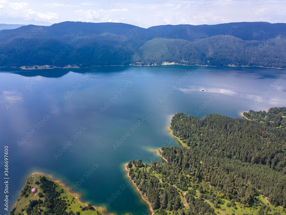Aerial view of Dospat Reservoir, Bulgaria