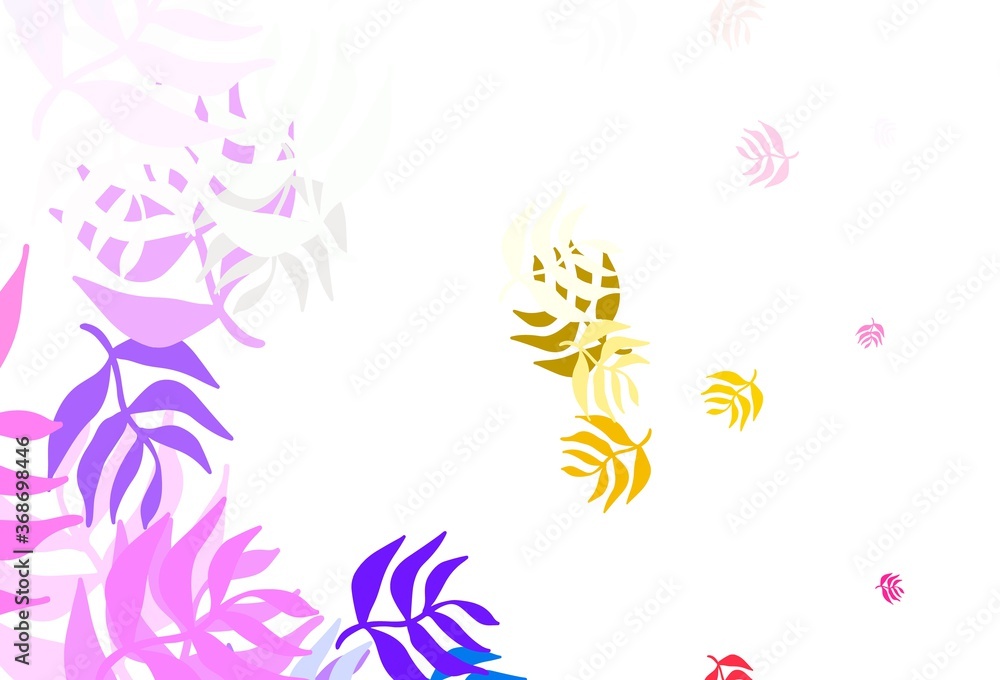 Fototapeta premium Light Multicolor vector doodle pattern with leaves.