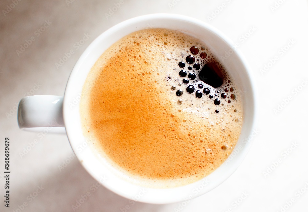 Coffee collection top view - Espresso Cup with bubbles. Isolated on the table. Coffee collection top view - Espresso Cup with bubbles. Isolated on the table.