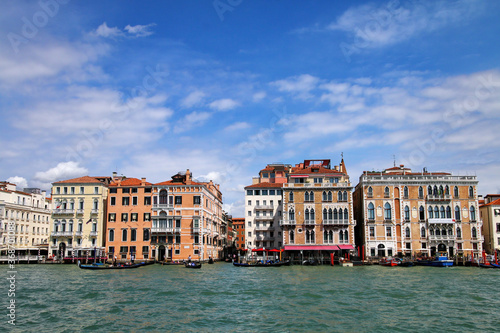 Houses along Grand Canal in Venice, Italy.