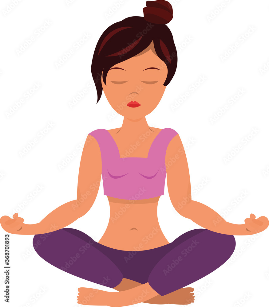 Vector illustration of a woman doing yoga