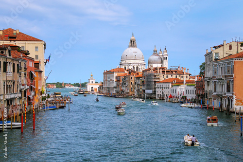 View of Grand Canal and Basilica di Santa Maria della Salute in Venice, Italy © donyanedomam