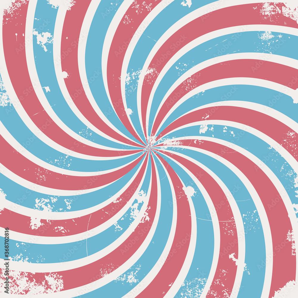 Red and Blue spiral vintage background