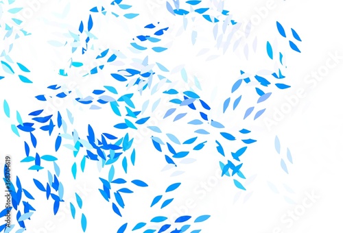 Light BLUE vector abstract backdrop with leaves.