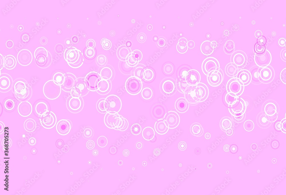 Light Pink vector pattern with spheres, lines.