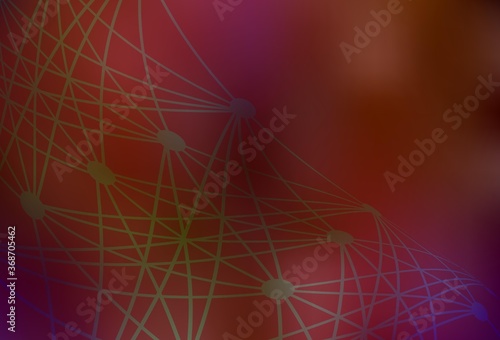 Dark Red vector background with forms of artificial intelligence.