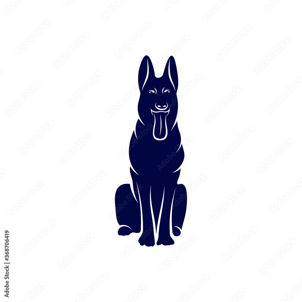 Fototapeta premium Sniffer Dog Logo Design Vector. Silhouette of Sniffer Dog. Vector illustration