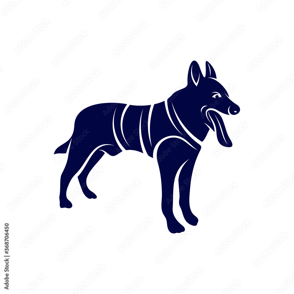 Obraz premium Sniffer Dog Logo Design Vector. Silhouette of Sniffer Dog. Vector illustration