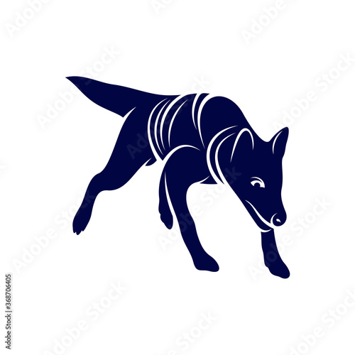 Sniffer Dog Logo Design Vector. Silhouette of Sniffer Dog. Vector illustration