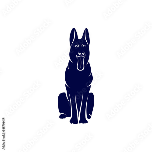 Sniffer Dog Logo Design Vector. Silhouette of Sniffer Dog. Vector illustration