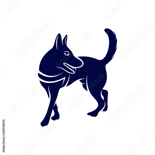 Sniffer Dog Logo Design Vector. Silhouette of Sniffer Dog. Vector illustration