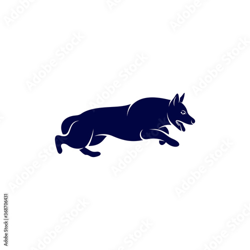 Sniffer Dog Logo Design Vector. Silhouette of Sniffer Dog. Vector illustration